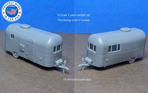 Whistle Stop Models N3017 - Airstream Camper (2)  - N Scale