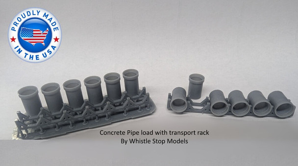 Whistle Stop Models N9012 - Concrete Culvert Pipe Load  - N Scale