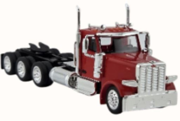 HO Logistics Replicas 589082 - Peterbilt 589 3-Axle Day-Cab Semi Tractor Red  - HO Scale