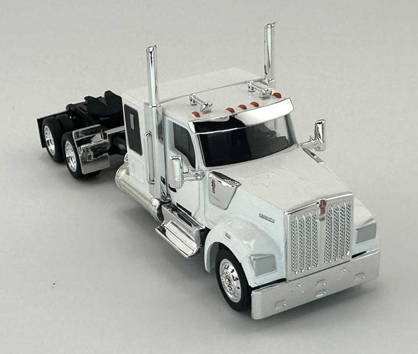 HO Logistics Replicas 990073 - Kenworth 990 Flat-Top Sleeper-Cab Semi Tractor White  - HO Scale