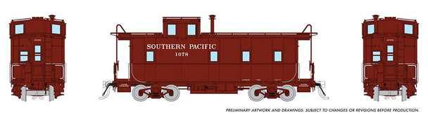 PRE-ORDER: Rapido 162012 - C-40-3 Steel Caboose Southern Pacific (SP) 1232 Serif w/o underline - HO Scale