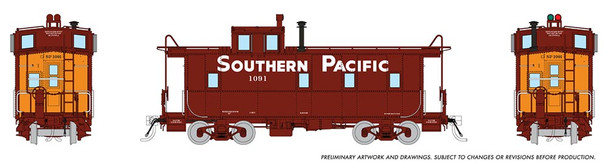 PRE-ORDER: Rapido 162015 - C-40-3 Steel Caboose Southern Pacific (SP) 1233 Gothic Large w/ roofwalk - HO Scale