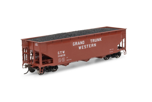 Athearn 33086 - 40' Offset Coal Hopper w/Load Grand Trunk Western (GTW) 111609 - HO Scale