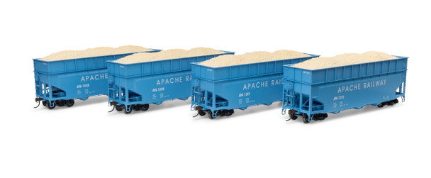 Athearn 1292 - 40' Wood Chip Hopper w/Load Apache Railway (APA) 1201/1212/1226/1249 - HO Scale