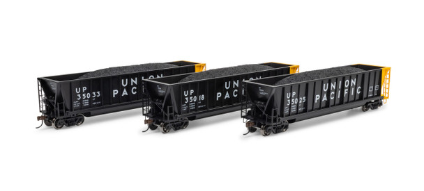 Athearn 1387 - Berwick Bathtub Gondola w/Load 3 pack Union Pacific (UP) 35018/35025/35033 - HO Scale