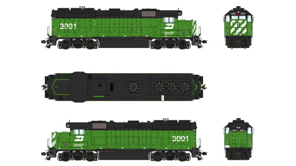 PRE-ORDER: Class One Model Works LM00150 - EMD GP40 (DC Silent) Burlington Northern (BN) 3001 - HO Scale