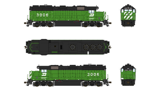 PRE-ORDER: Class One Model Works LM00158 - EMD GP40 (DCC and Sound) Burlington Northern (BN) 3006 - HO Scale