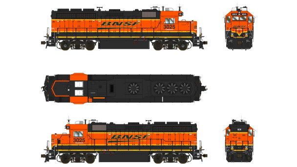 PRE-ORDER: Class One Model Works LM00407 - EMD GP40 (DCC and Sound) BNSF 3025 - HO Scale