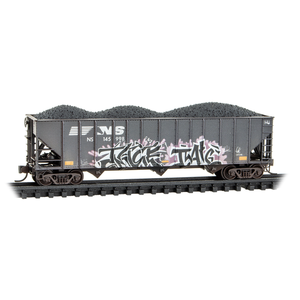 Micro-Trains Line 98305104 - 100-Ton 3-Bay Open Hoppers  Weathered 3-Pack Norfolk Southern (NS) 145649, 145891, 145998 - N Scale