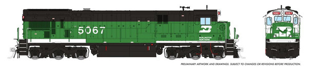 Rapido 42104 - GE C33-7 (DC Silent) Burlington Northern (BN) 5067 Whiteface - HO Scale