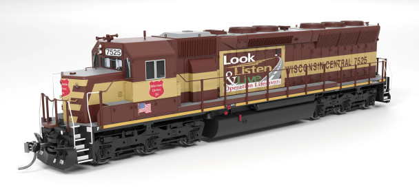 Broadway Limited 9822 - EMD SD45 (DCC and Sound) Wisconsin Central (WC) 7525 Operation Lifesaver - HO Scale
