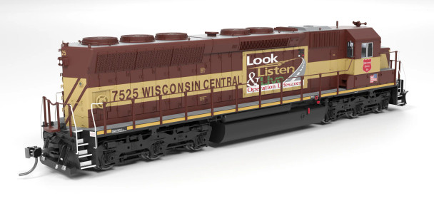 Broadway Limited 9822 - EMD SD45 (DCC and Sound) Wisconsin Central (WC) 7525 Operation Lifesaver - HO Scale
