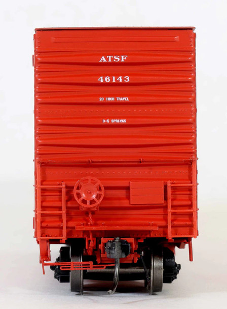 Moloco 60012-01 - Red repaint ATSF 6-80, Bx-163 ACF 50' Hi-cube non-Waffle, 8+8 plug door Atchison, Topeka and Santa Fe (ATSF) 46143 - HO Scale