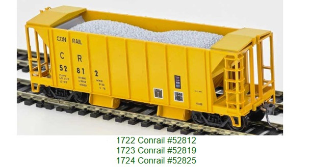 Bowser 1722 - 70-Ton 2 Bay Ballast Car Kits Conrail (CR) 52812 Yellow - HO Scale Kit
