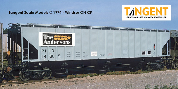Tangent Scale Models 20084-01 - PS4750 Covered Hopper Pullman Transport Leasing (PTLX) 14385 “The Andersons 1974” - HO Scale