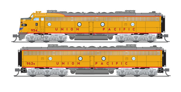 Broadway Limited 8826 - EMD E9A (DCC and Sound) + Unpowered B Union Pacific (UP) 954 / 962B - N Scale