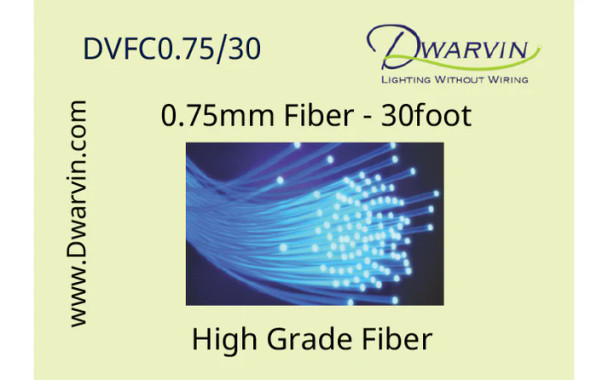 Dwarvin DVFC0.75/30 - 0.75mm End Glow Fiber Optic Cable 30 foot  - Multi Scale