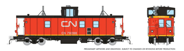 PRE-ORDER: Rapido 166037 - Hawker Siddeley Van Caboose Canadian National (CN) International Service 79286 - HO Scale