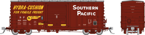PRE-ORDER: Rapido 164001A-605117 - PC&F B-100-32 Boxcar Southern Pacific (SP) 605117 Delivery Scheme - HO Scale