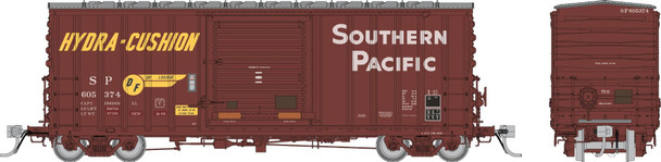 PRE-ORDER: Rapido 164008A-605374 - PC&F B-100-34 Boxcar Southern Pacific (SP) 605374 1980s Fade - HO Scale