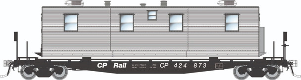 PRE-ORDER: Rapido 138114A-424873 - F30A 50' Flat Car w/Camp Van Canadian Pacific (CP) 424873 Sleeper - HO Scale