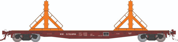 PRE-ORDER: Rapido 138406A-516989 - F30D 50' Rail Flat Car Norfolk & Western (NW) 516989 - HO Scale