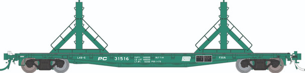 PRE-ORDER: Rapido 138407A-31342 - F30D 50' Rail Flat Car Penn Central (PC) 31342 - HO Scale