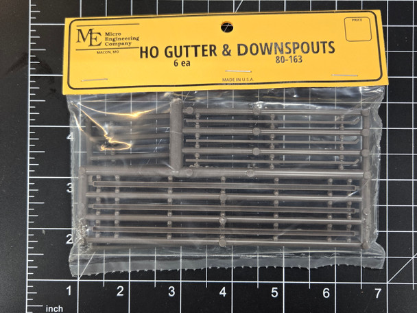 Micro Engineering 80-163 - Gutters and Downspouts (6 each)  - HO Scale