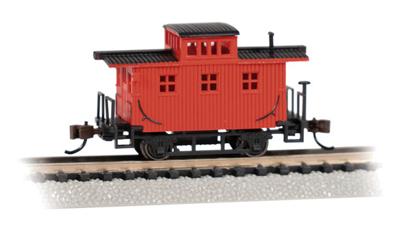 Bachmann 15758 - Old-Time Bobber Caboose Unlettered Red - N Scale