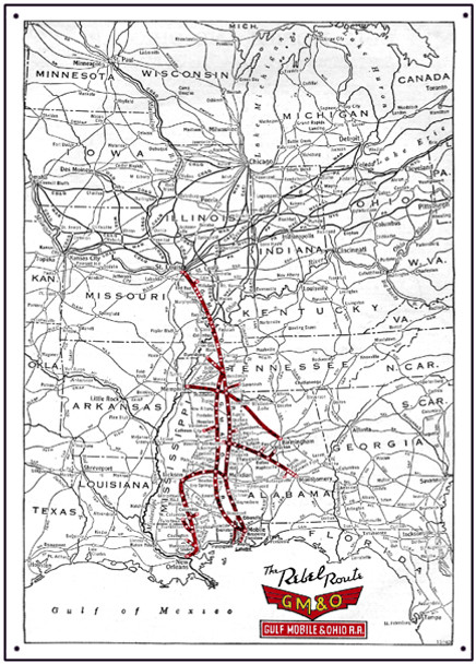 Rebel Rails 004 - GM&O system map sign  -