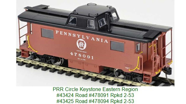 Bowser 43424 - PRR N-8 Caboose Pennsylvania (PRR) 478091 - HO Scale