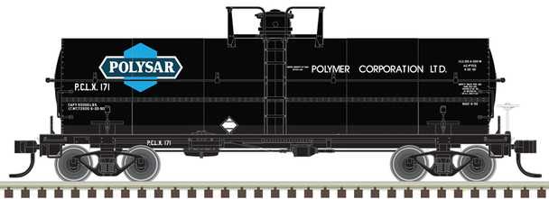 Atlas Master 20007351 - 11,000 Gallon Tank Car Polysar (PCLX) (Black/Blue/White) 170 - HO Scale
