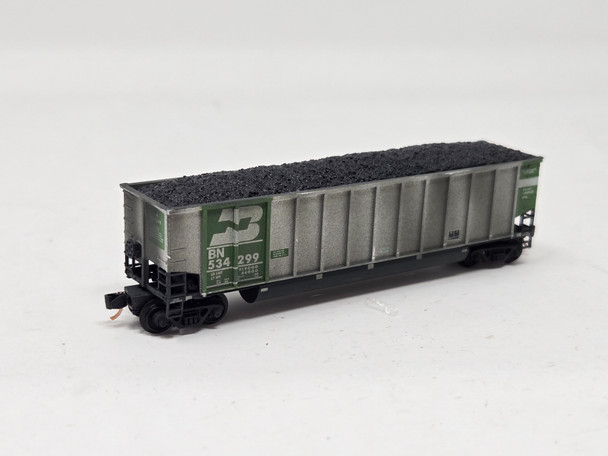 Pre-Owned: Deluxe Twin Tub Coal Gon w/Load + Weathered Burlington Northern (BN) 533586 - N Scale
