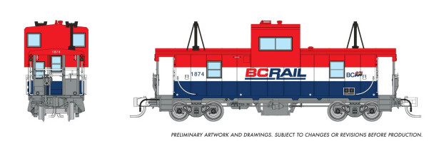PRE-ORDER: Rapido 510058 - Wide Vision Caboose British Columbia Railway (BCOL) 1877 - N Scale