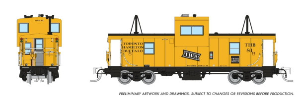PRE-ORDER: Rapido 510061 - Wide Vision Caboose Toronto Hamilton Buffalo (THB) 81 - N Scale