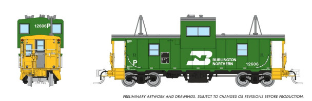 PRE-ORDER: Rapido 510064 - Wide Vision Caboose Burlington Northern (BN) 12606 - N Scale