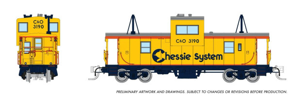 PRE-ORDER: Rapido 510067 - Wide Vision Caboose Chessie (C&O) 3190 - N Scale