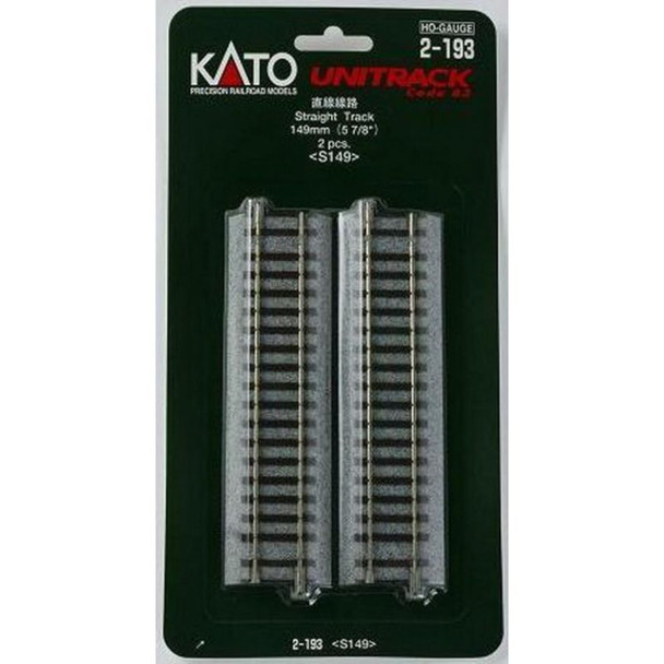 Kato 2-193 - 149mm (5 7/8") Straight Track [2 pcs]    - HO Scale