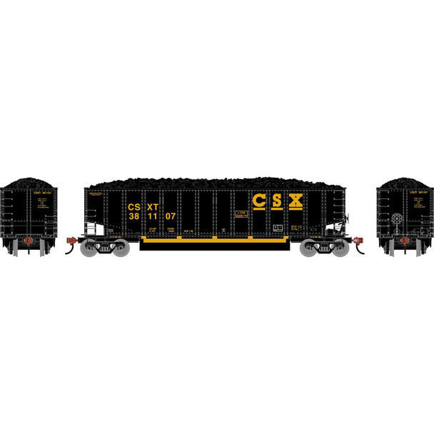 Athearn 2292 - Bethgon Coalporter w/Coal Load CSX (CSXT) 381107 - HO Scale