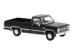 Brekina 19663 - 1981 GMC Sierra Grande Pickup Truck - Assembled  Black  - HO Scale