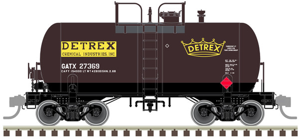 Atlas Master 20007803 - Beer Can Tank Car Detrex (GATX) (Black/Yellow/White) 27367 - HO Scale