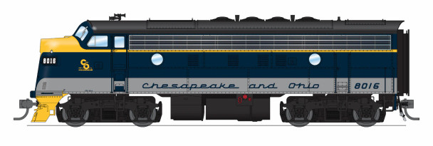Broadway Limited 9660 - EMD F3A (DCC and Sound) Chesapeake & Ohio (C&O) 8016 - HO Scale