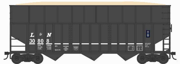 Bowser 43436 - 70 Ton Rib Side Wood Chip Hopper Cars Louisville & Nashville (L&N) 30808 - HO Scale