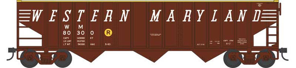 Bowser 43494 - 70 Ton 14 Panel Hopper Cars Western Maryland (WM) 80358 - HO Scale