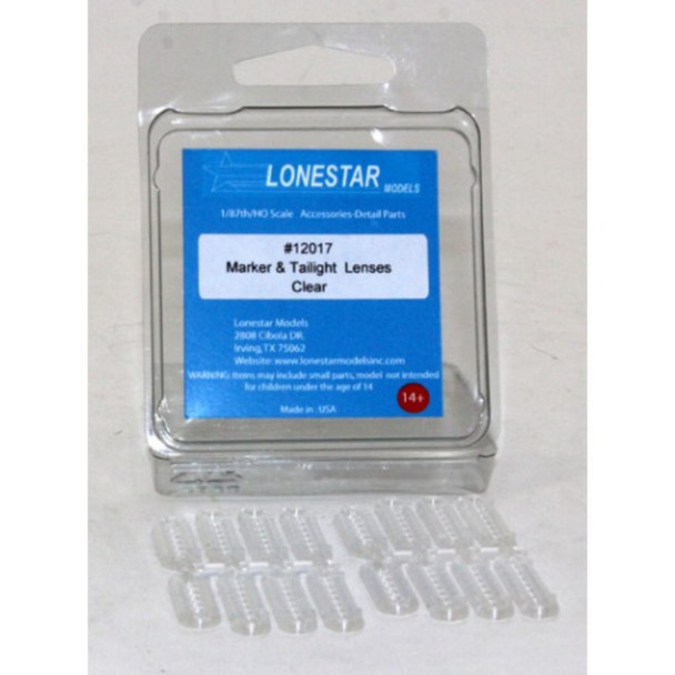 Lonestar Model 12017 - Marker & Tail Light Lens Accessory Pack - Clear    - HO Scale