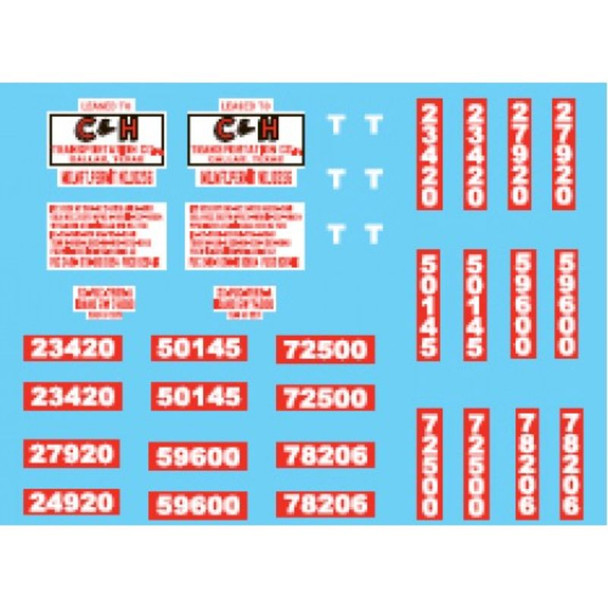 Lonestar Model 12023 - Company Decal Accessory Pack - C&H Transportation   - HO Scale