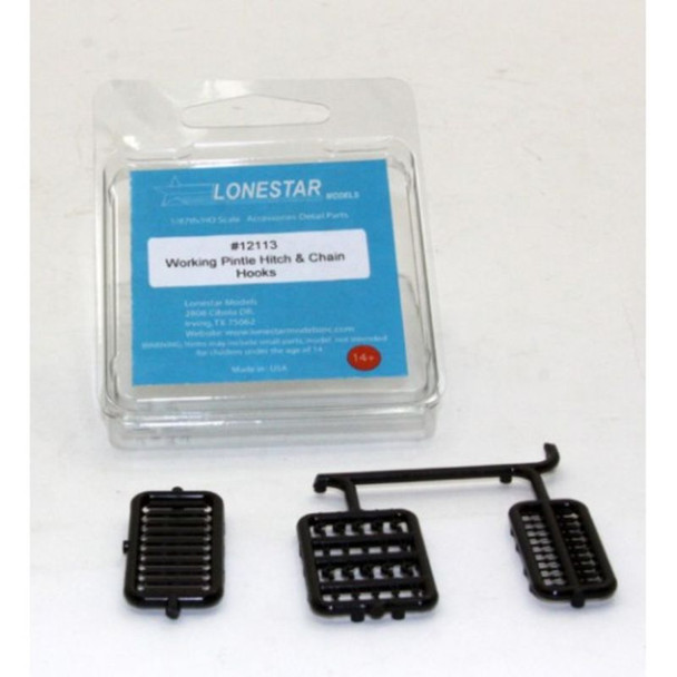 Lonestar Model 12113 - Pintle Hitch Accessory Pack - Black   - HO Scale Kit