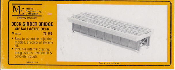 Micro Engineering 75153 - Deck Girder Bridge, 40ft Ballasted - N Scale