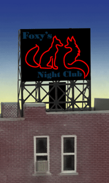 Miller Engineering #339010 - Animated Foxy's Night Club Billboard - N or Z Scale