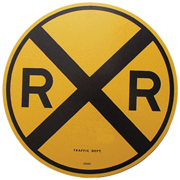 Microscale 10201 - 18" Heavy-Duty Aluminum Sign - Railroad Crossing Advance Warning    -